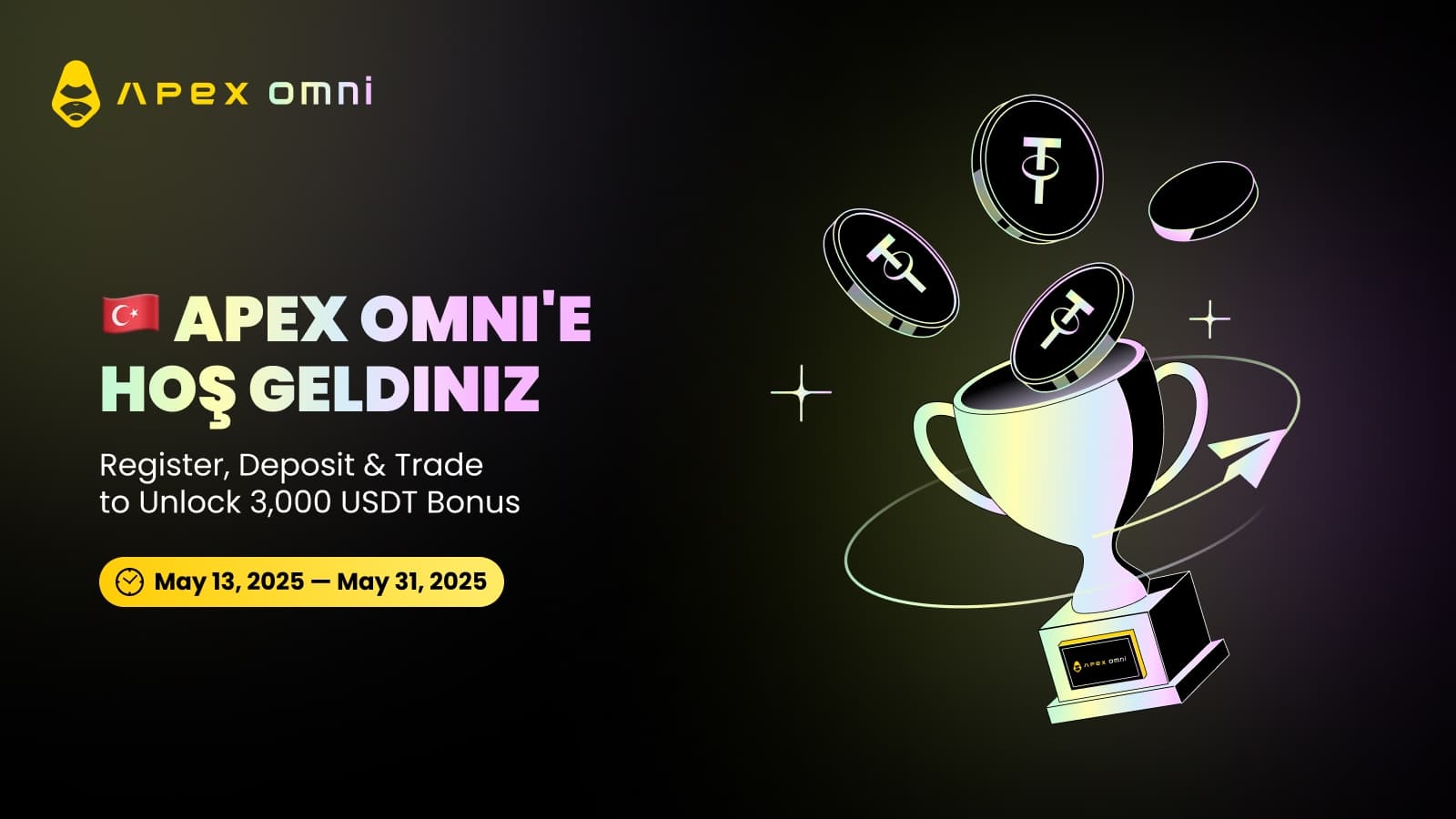 ApeX Omni Türkiye’ye Hoş Geldiniz — Katılın & 3.000 USDT Kazanın🎉