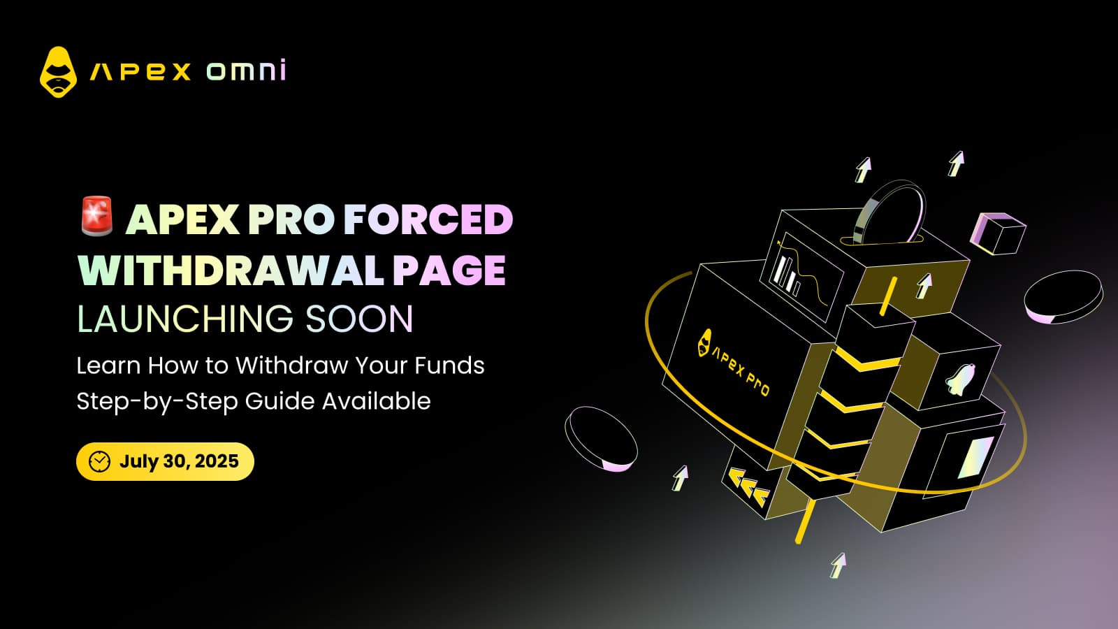 🚨 ApeX Pro、7月14日より強制出金プロセス開始