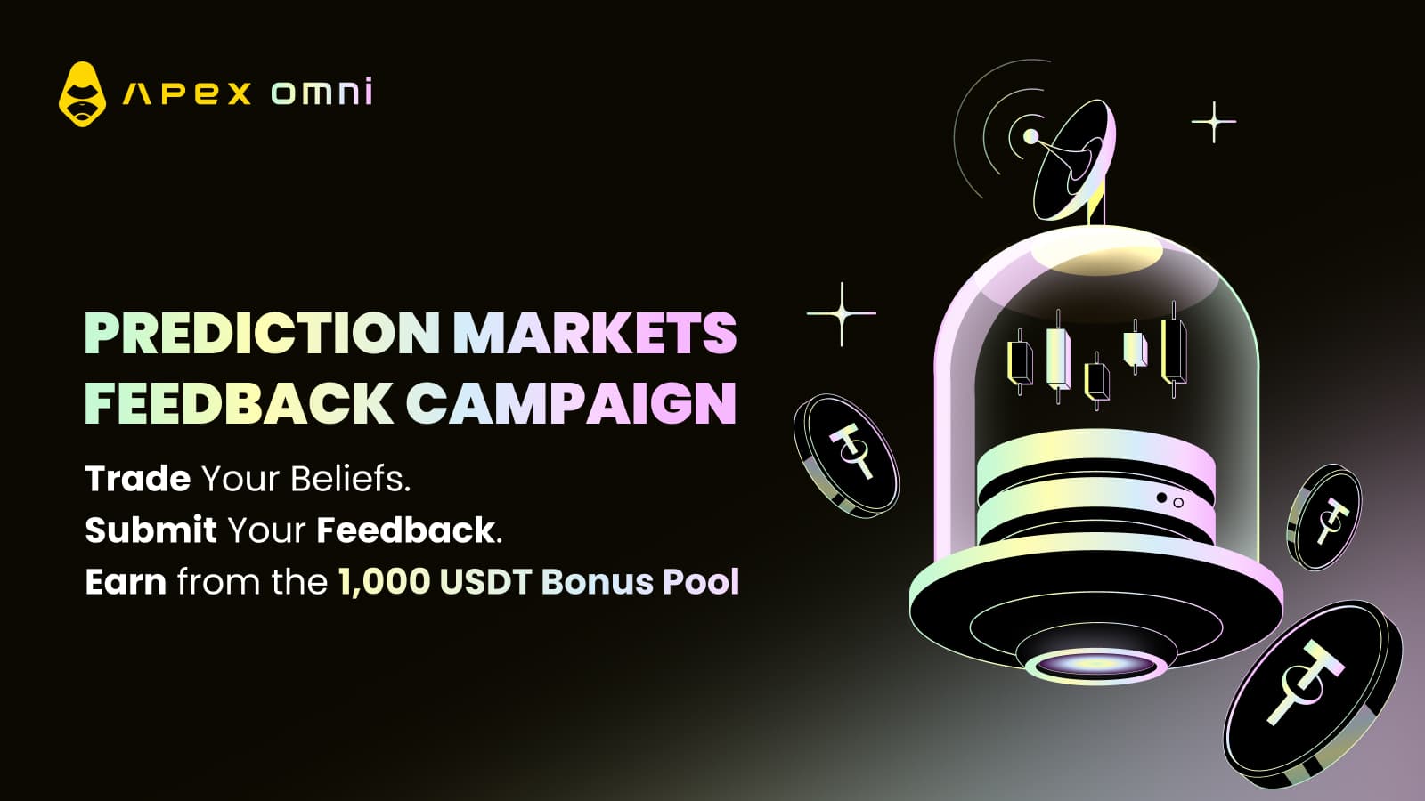 🌀 ご意見を聞かせて、報酬をゲット — 予測市場に関するフィードバックで総額1,000 USDTのボーナスプールを山分け!