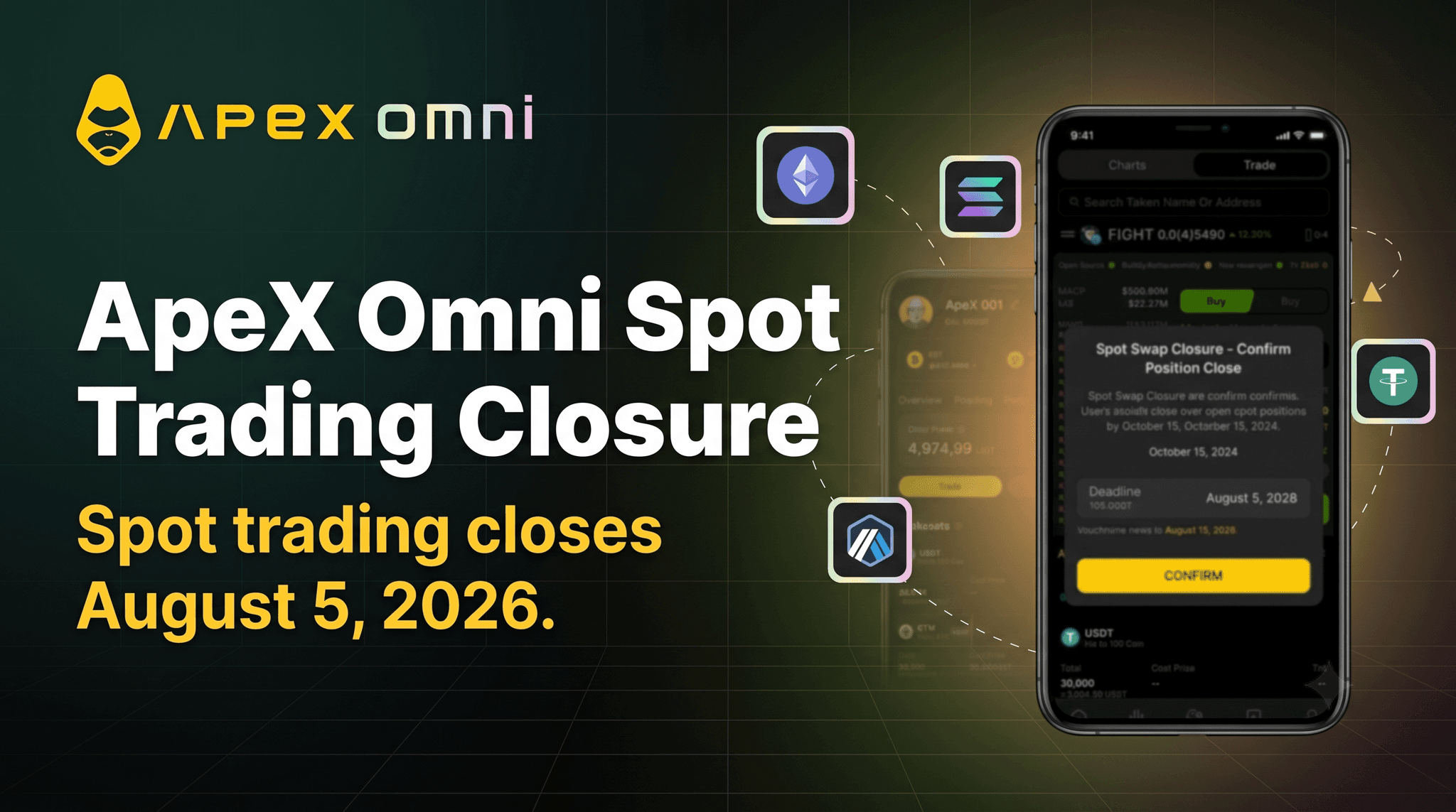 ApeX Omniの現物取引は2026年8月5日に終了します