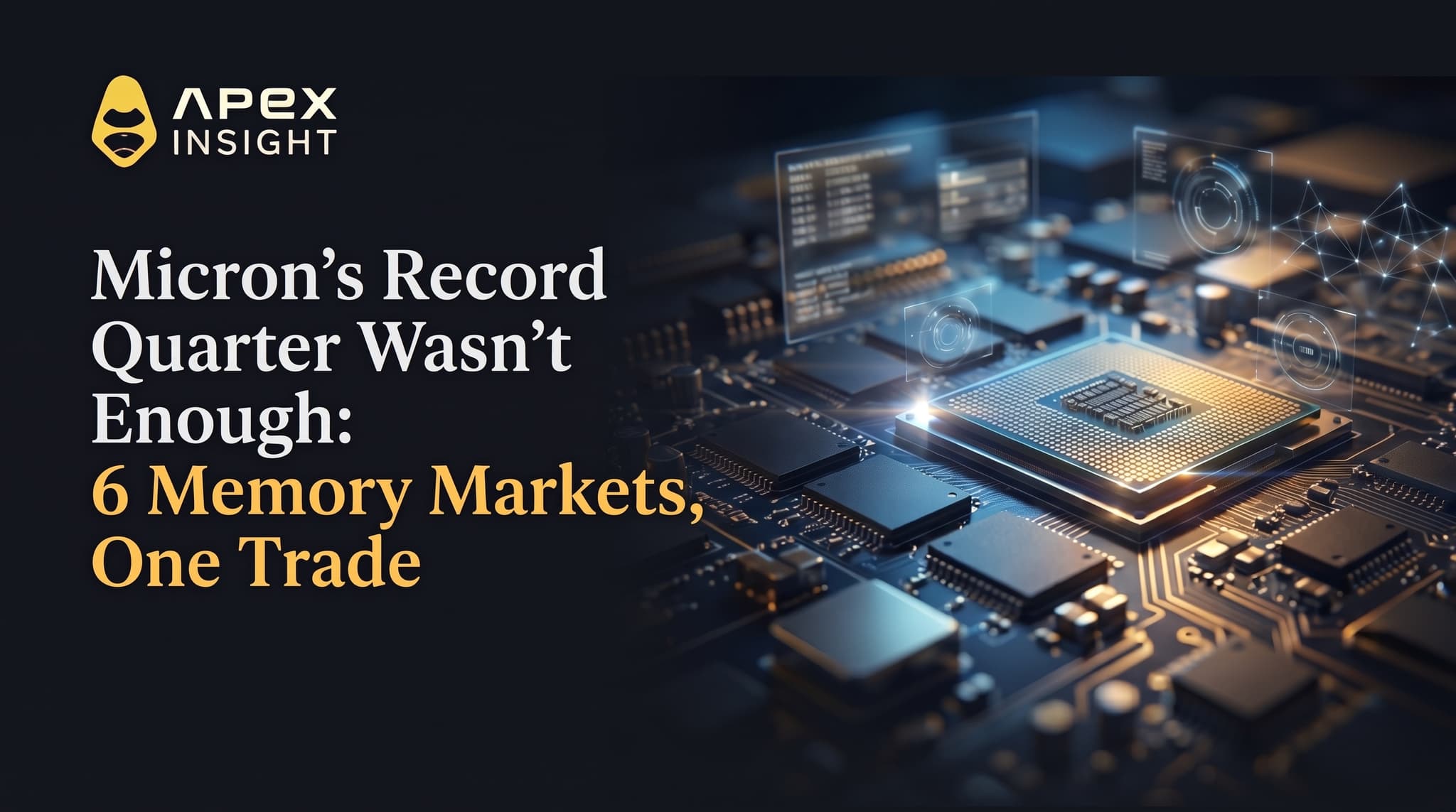 Micron's Record Quarter Wasn't Enough: 6 Memory Markets and the One Trade They Share