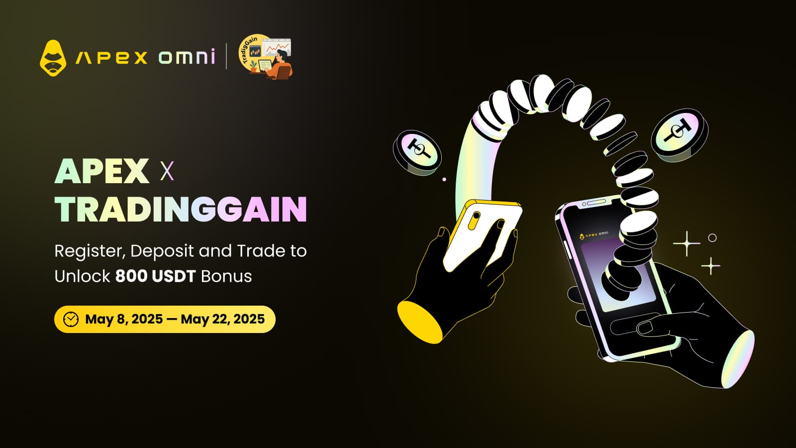 新たな提携、新たな報酬:ApeX Omni × TradingGain トレーディングキャンペーン開催!