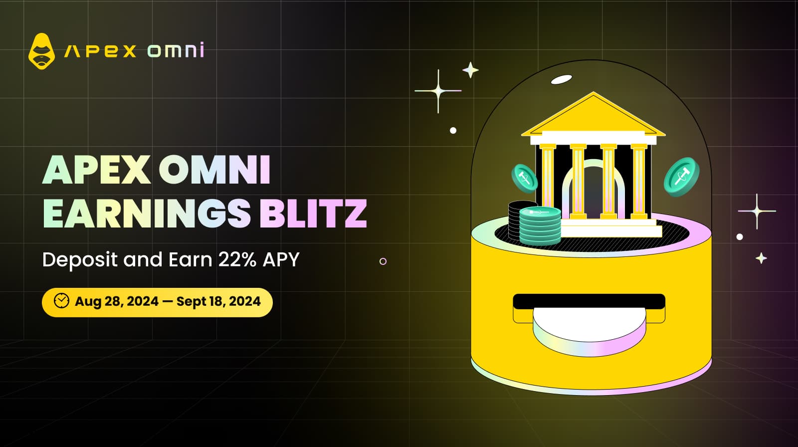 ApeX Omni Earnings Blitz — 今すぐ入金して22%の年利(APY)を獲得しよう!