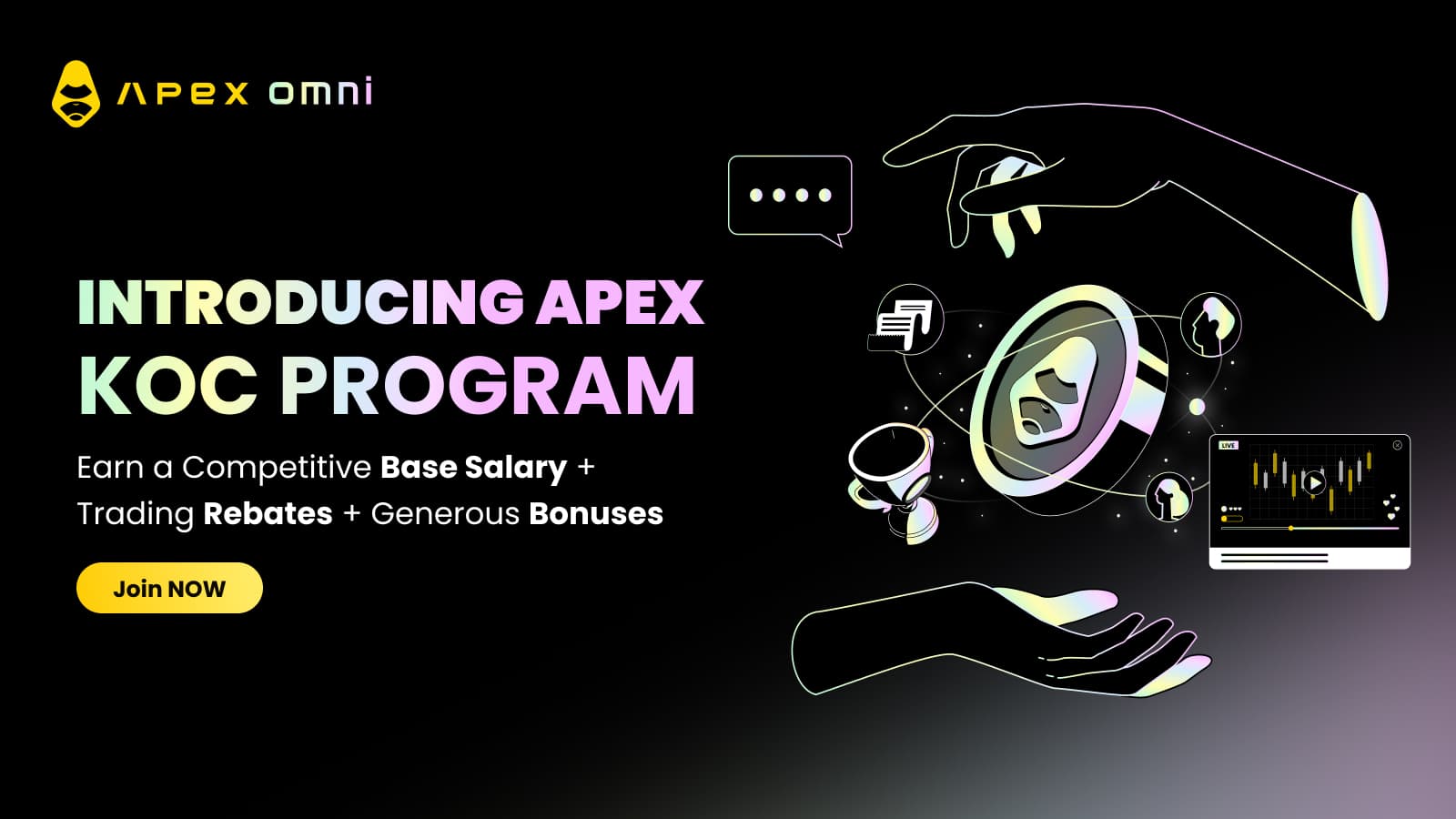 ApeX KOCプログラム:競争力のある基本報酬+取引リベート+充実したボーナスを獲得しよう