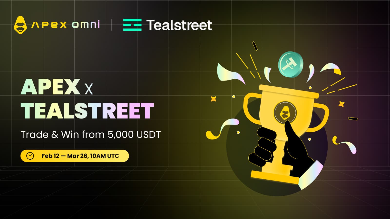 ApeX x Tealstreet: Торгуйте, Выигрывайте и Получайте 5,000 USDT в Виде Наград