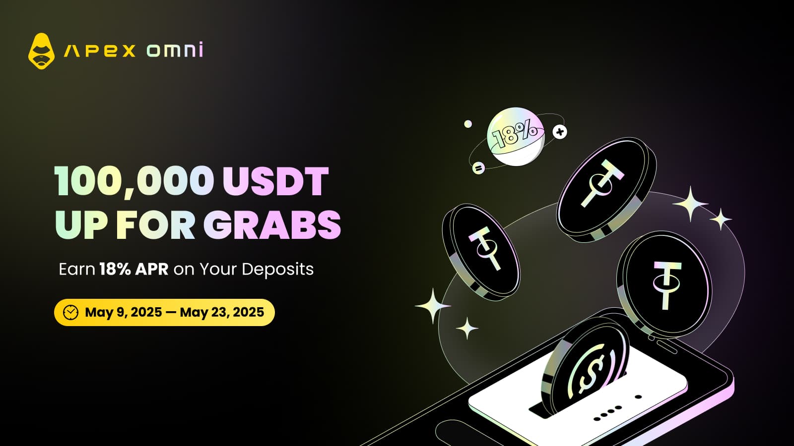 Omni Deposit Boost – 最大年利18%&総額10万USDTの報酬プールを山分け!